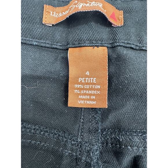 Liz & Me Signature Womens Jeans Plus Size 4 Petite Black Denim - Picture 4 of 11